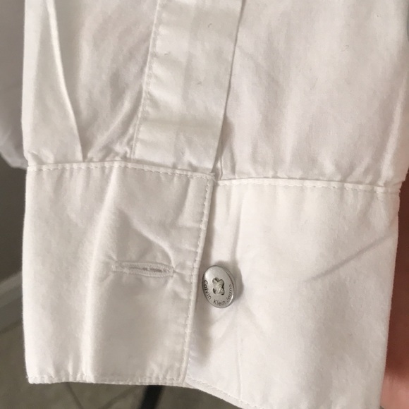 CALVIN KLEIN Poplin Women Long Sleeves Cotton White Shirt | XS - Picture 6 of 13